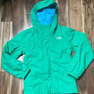 Kids North Face Wind Breaker/ Rain Jacket- Size: Small (7/8) Green